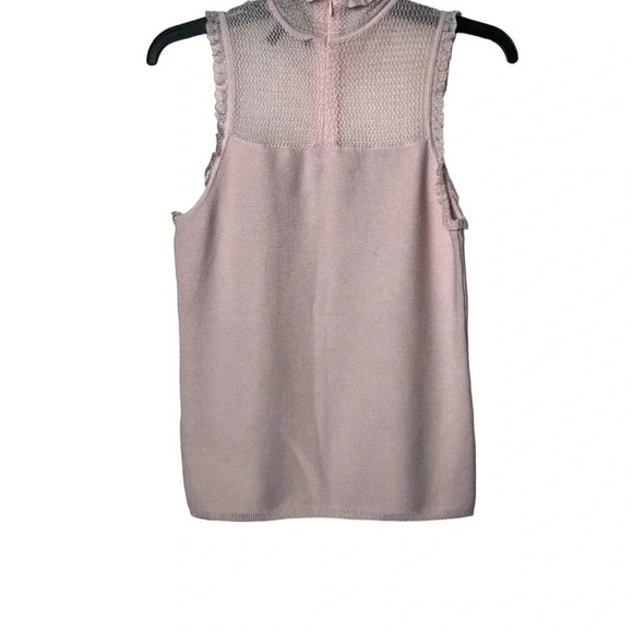 COPY - 1725. WHITE HOUSE BLACK MARKET SLEEVELESS KNITTED TOP PALE PINK IN COLOR… - Picture 7 of 10